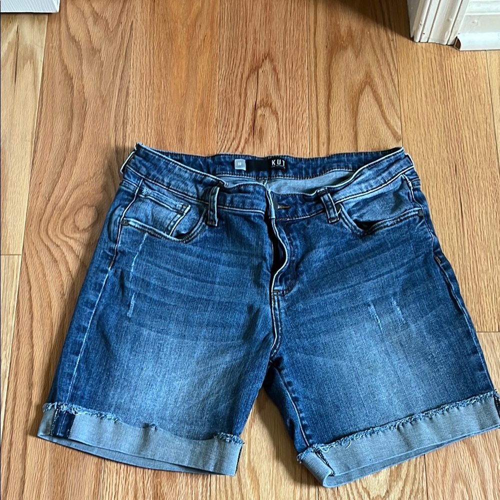 Kut from the Kloth Dark Blue Catherine Jean Boyfriend Shorts sz 10